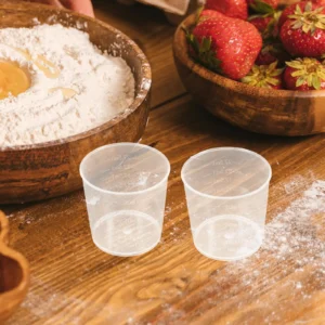 100Pcs Plastic Measuring Cups 30Ml Transparent Graduated Scale for Liquid Powder Granular Measurement Use