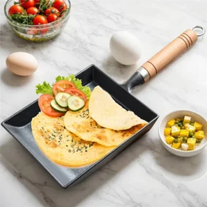 1Pcs Japanese Cast Iron Egg Pan Non Stick Square Frying Pan for Pancake Home Kitchen Cookware Easy To Clean Cooking Tools