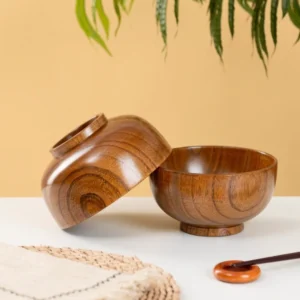 New Japanese Style Wooden Bowls Handmade Crafts Soup Bowls Food Containers Household Wooden Utensils Tableware Wooden Bowls