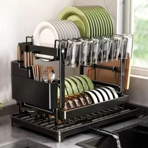 Large detachable stainless steel rust-resistant easy-to-clean dish rack