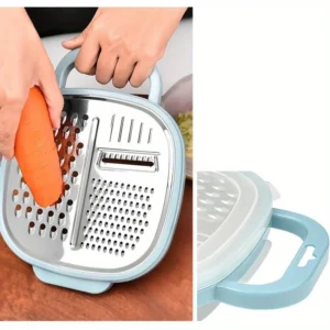 Cheese Grater with Container and Lid & Peeler Set -Vegetable Fruit Multi-Function Kitchen Utensil Kit with Food Plastic Storage
