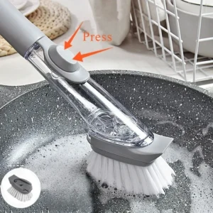 1PC Kitchen Cleaning Brush Long Handle with Removable Brush Sponge Dispenser Dishwashing Brush Cleaning Products