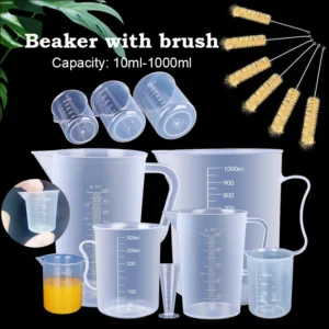 1-25pcs 10-1000ml Plastic Measuring Cup Beaker Laboratory, Transparent Measuring Cup, Transparent Mixing Measuring Tank Containe