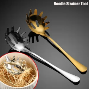 Multifunctional Stainless Steel Noodle Spoon Food Strainer Spaghetti Server Pasta Colander Ladle - Kitchen Noodle Strainer Tool