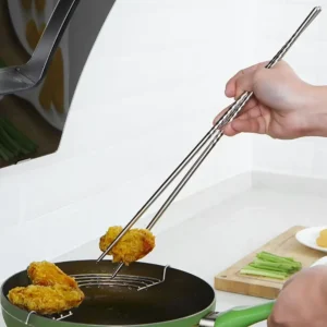 Stainless Steel Lengthened Chopsticks Lengthened Anti Scald Frying Chopsticks Cooking Tools Tableware Hot Pot Chopsticks