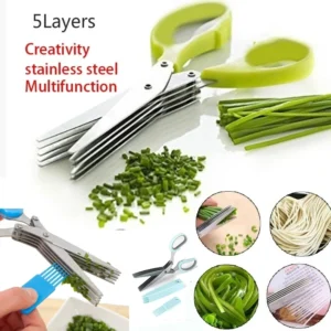 Muti-Layers Kitchen Scissors Stainless Steel Vegetable Cutter Scallion Herb Laver Spices Cook Scissor Tool Kitchen Accessories