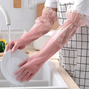 Waterproof Housework Cleaning Gloves Kitchen Cleaning Latex Winter Warm Dishwashing Laundry Gloves Wear Resistant Rubber Gloves