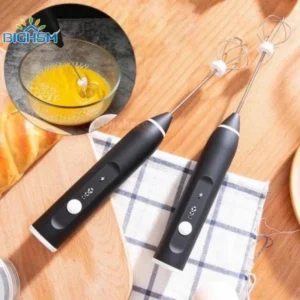 Rechargeable Handheld Electric Egg Beater 3 Speeds Stainless Steel Whisks For Home Baking Coffee Froth Cream Desserts