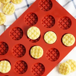 DIY Cute Round Waffle Making Mold Practical Chocolate Making Tool Aroma Candle Silicone Mold Food Grade Silicone Baking Supplies