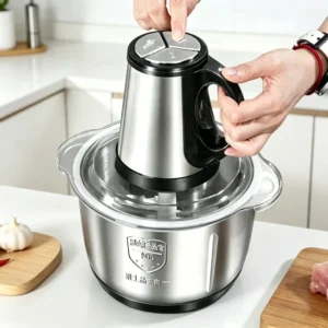 5L EU Standard Stainless Steel Multifunctional Food Crusher Electric Vegetable Meat Grinder Chopper Cutter for Home Kitchen